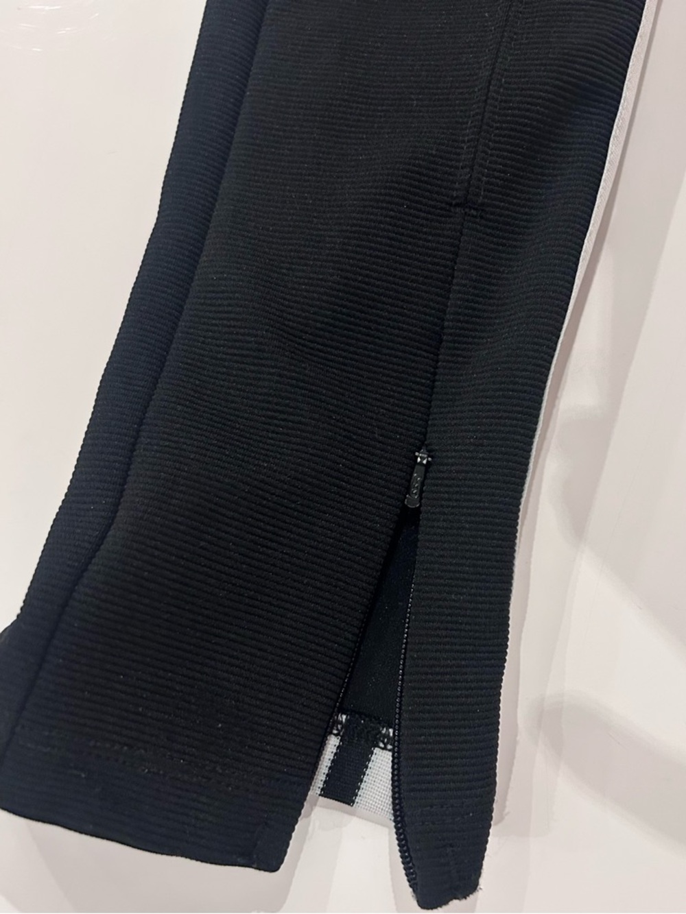 adidas Black Ribbed Joggers with White Side Stripes - Women’s Medium - Picture 3 of 10